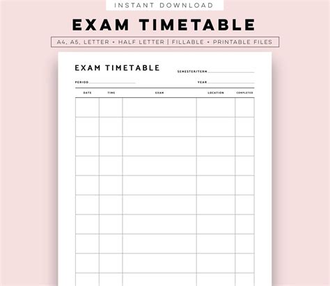 Exam Time Tables .